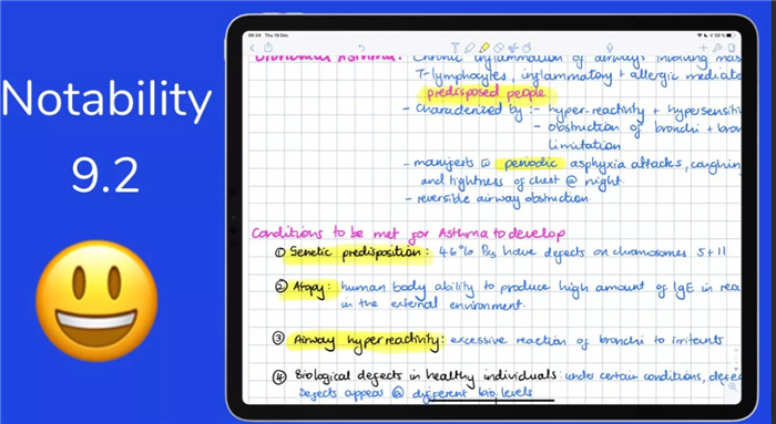 Notability - скриншот интерфейса программы